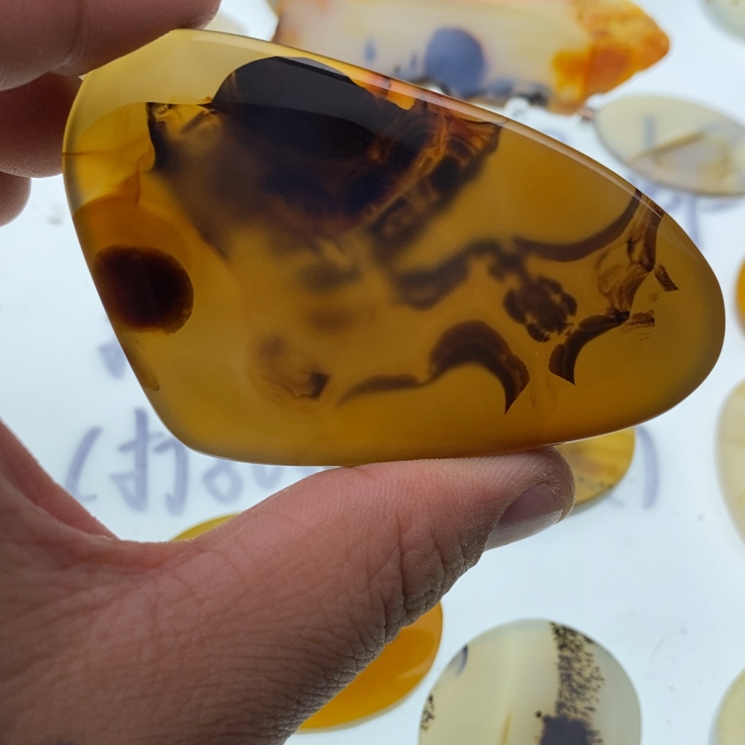 玛瑙/玉髓牌子足银镀金镶嵌