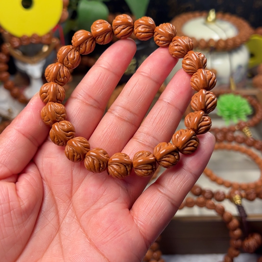 芝***花桃核手串双脊龙手串12➕