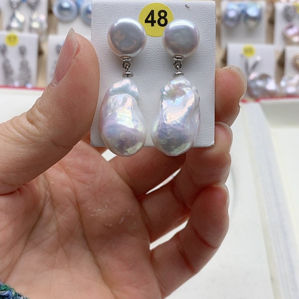 【闪购商品】淡水珍珠耳饰银S925镶嵌巧**?