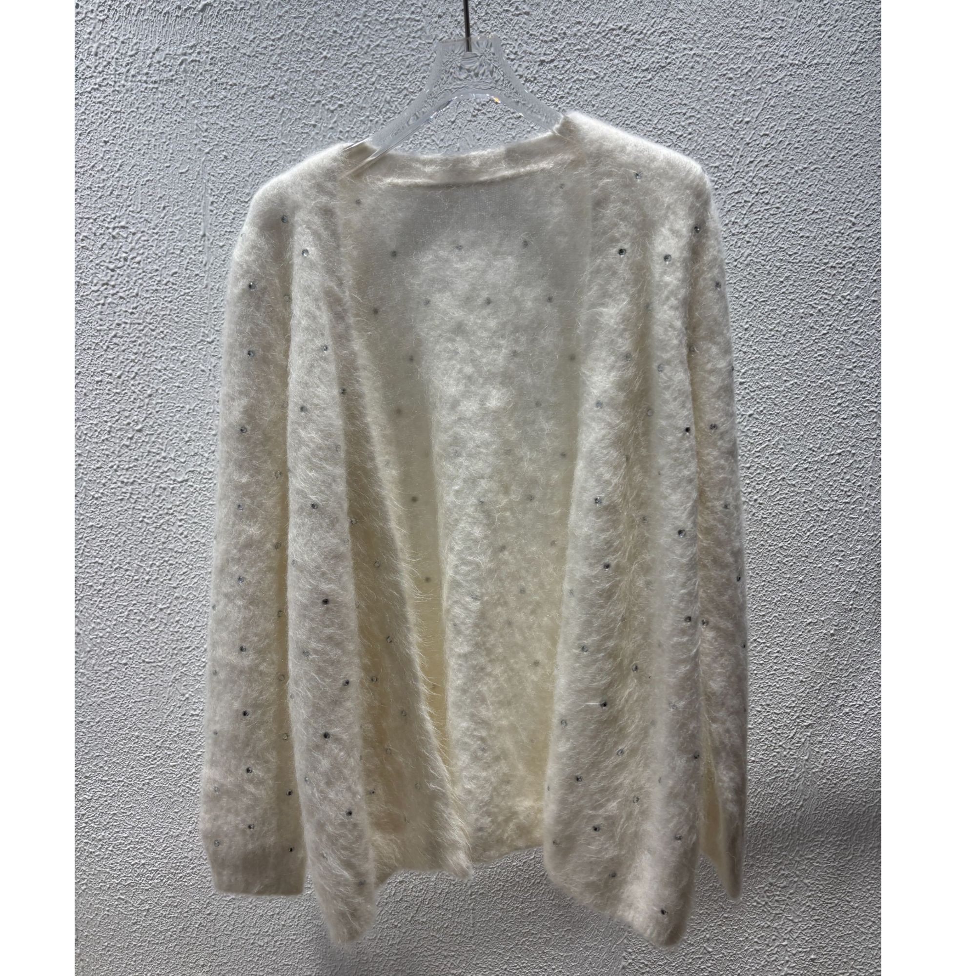 慵懒老钱感羊驼毛拉毛氛围感开衫