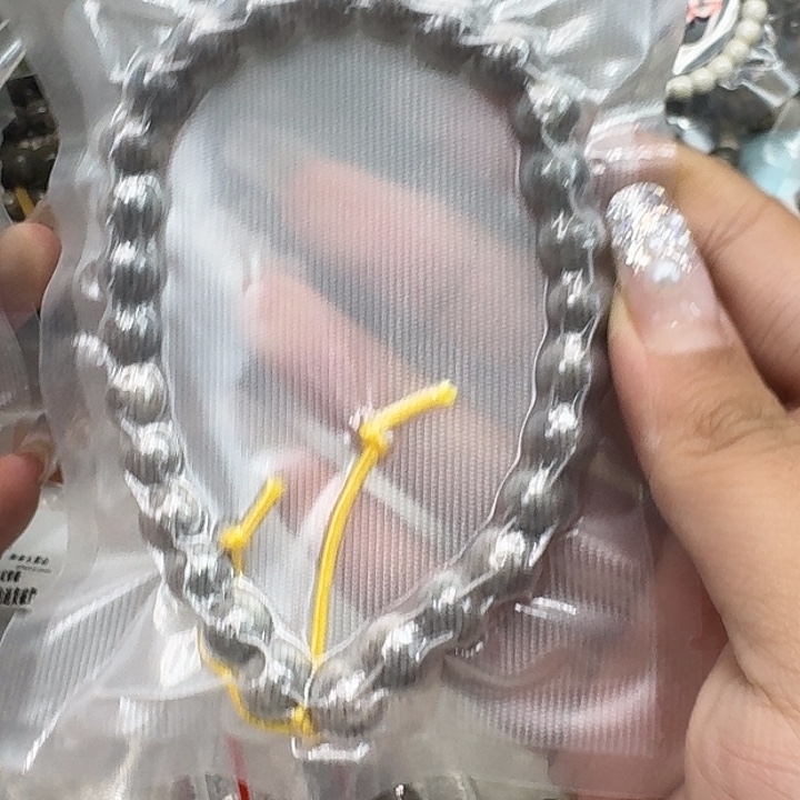 星月菩提手串128高端黑灰星月菩提糖豆手持0.9