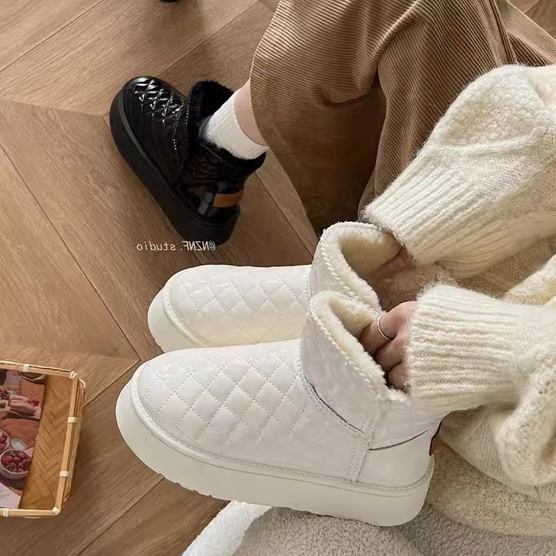 厚底雪地靴女皮毛一体2025新款秋冬季松糕加厚加绒保暖面包棉鞋子