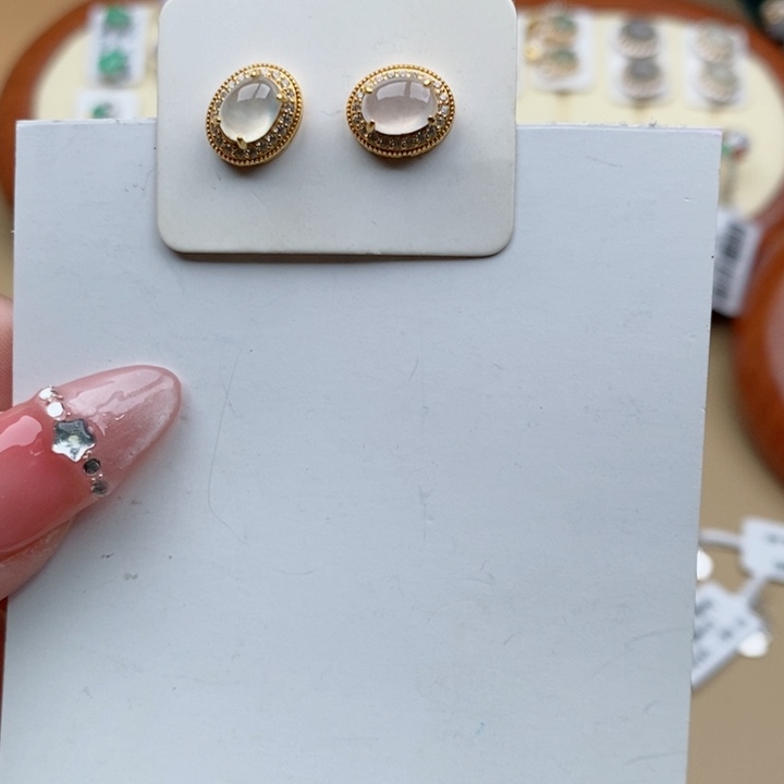 翡翠耳饰银S925镶嵌?****.111111