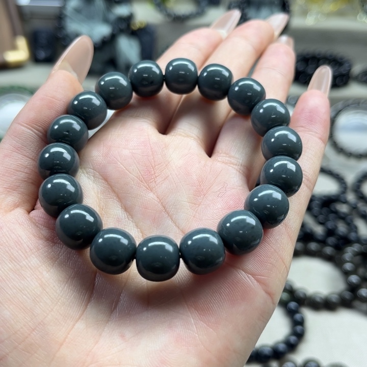 和田玉未镶嵌手链5a莫兰迪灰