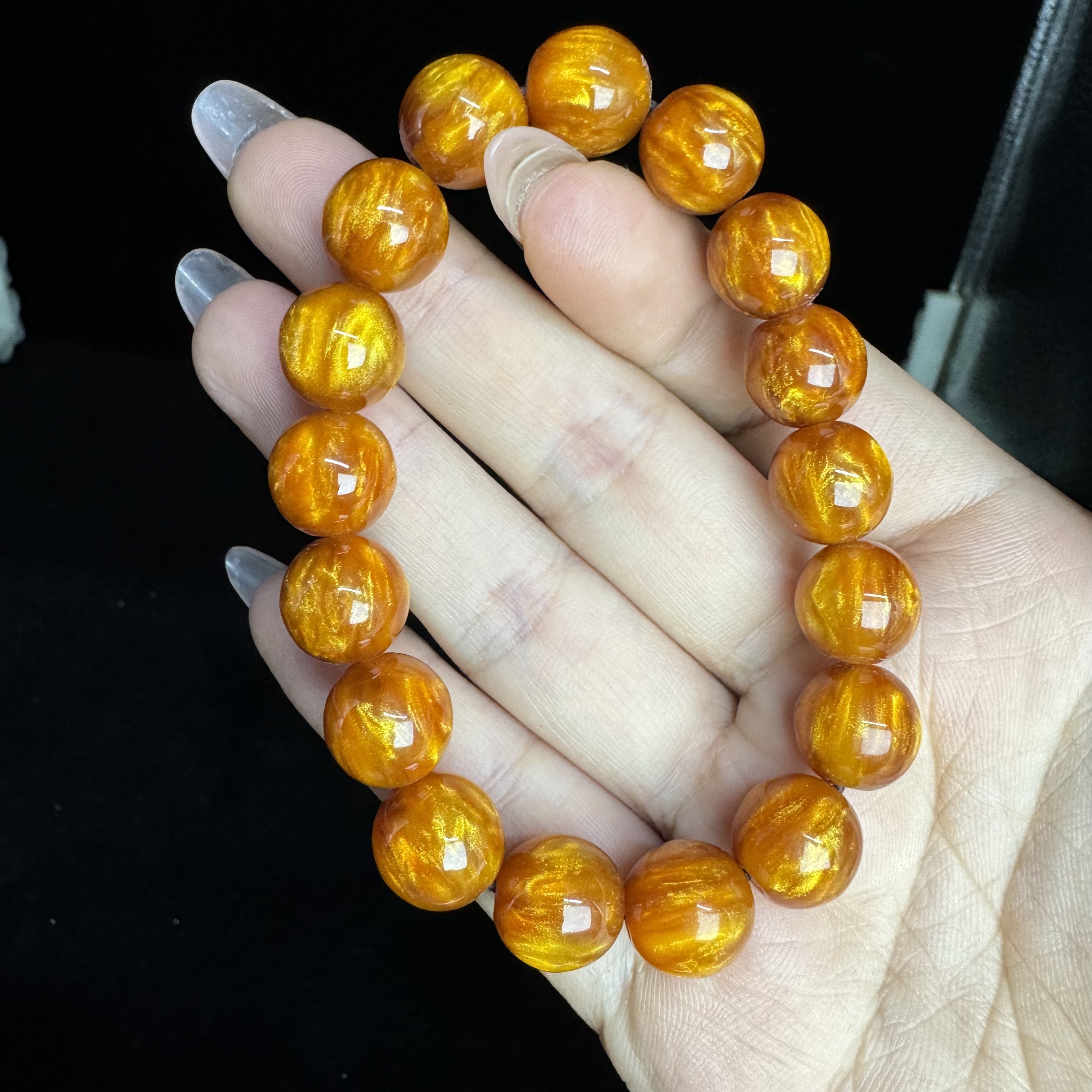 m-aa097  【无礼盒】金丝海柳单圈手串