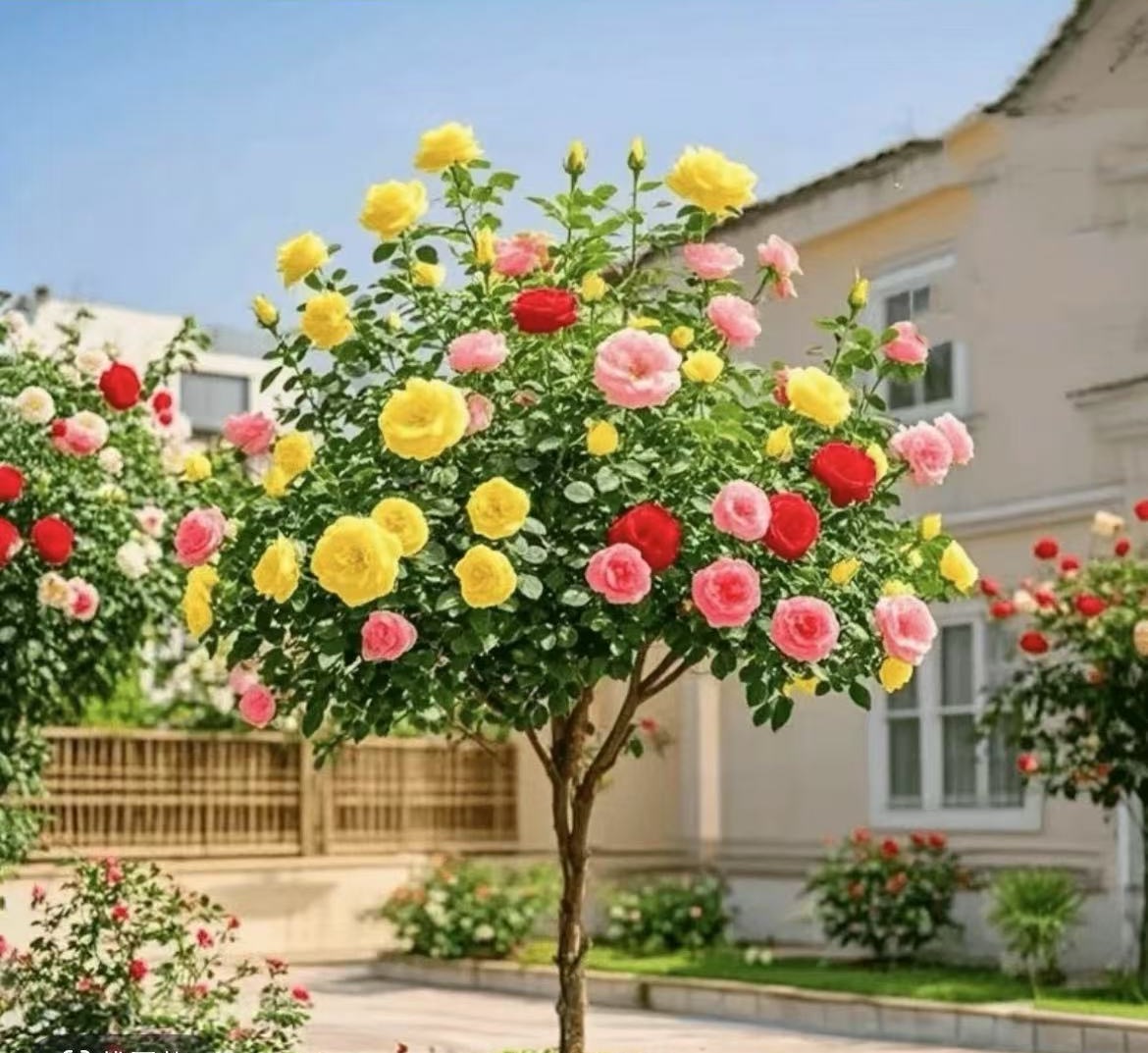 （加大加高版）多色棒棒糖月季大苗多色月季花苗南北方地栽四季开花