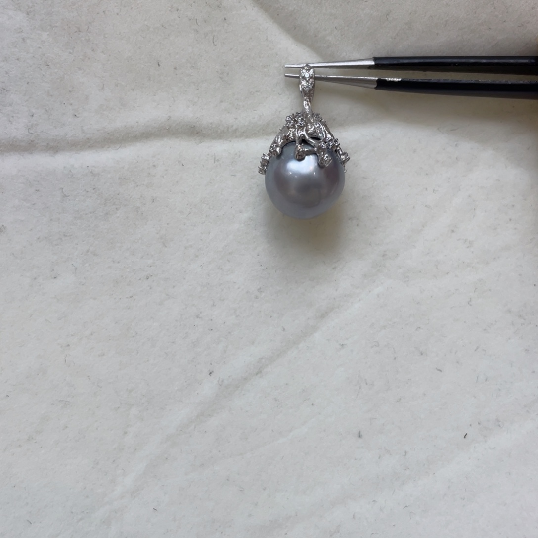 海水珍珠吊坠(不含链)银S925镶嵌