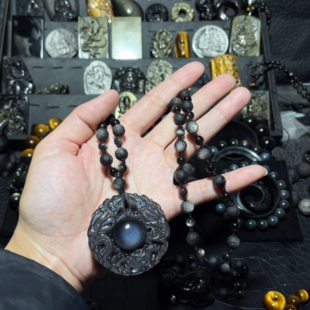 黑曜岩颈饰未镶嵌K***n