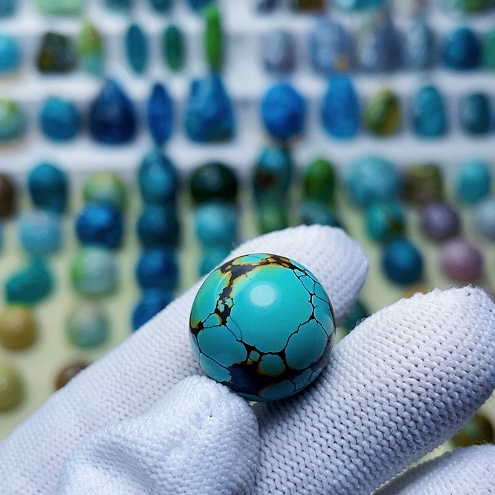 未镶嵌绿松石圆珠18.6