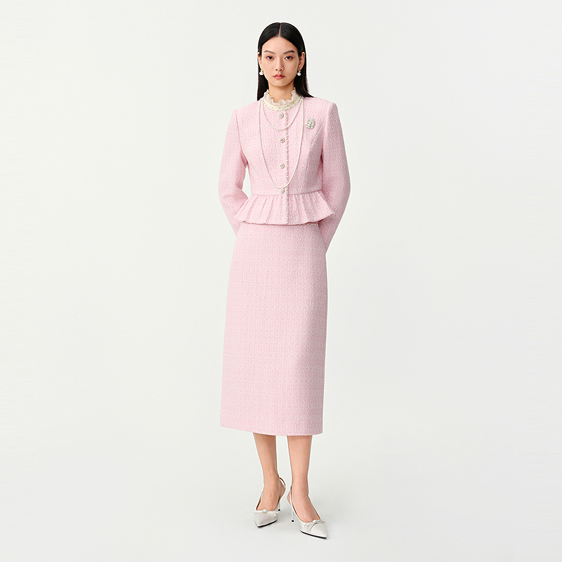 【闻香识女人】含羊毛珂莱蒂尔2025冬法式玫瑰减龄优雅百搭上衣外套