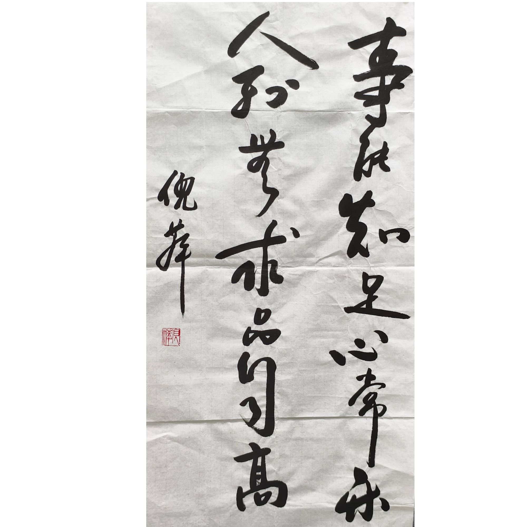 倪萍款 书法绘画画芯100×50 4.5平尺