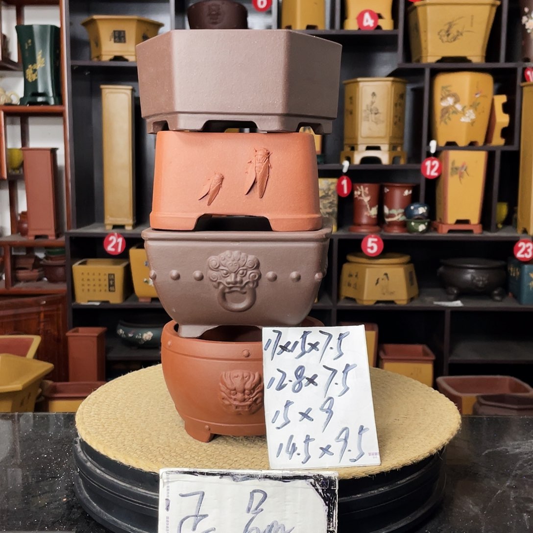 紫砂花盆，婉秋紫砂