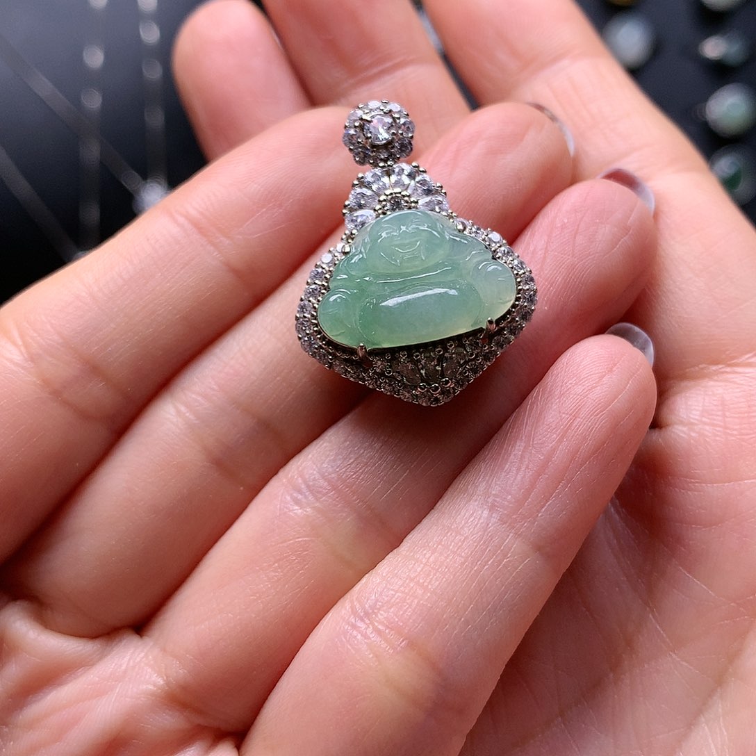 翡翠颈饰银S925镶嵌1111111