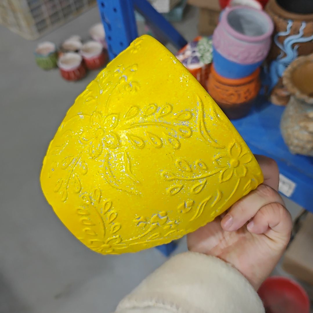 红陶吸水透气的白陶花盆凑满12发货