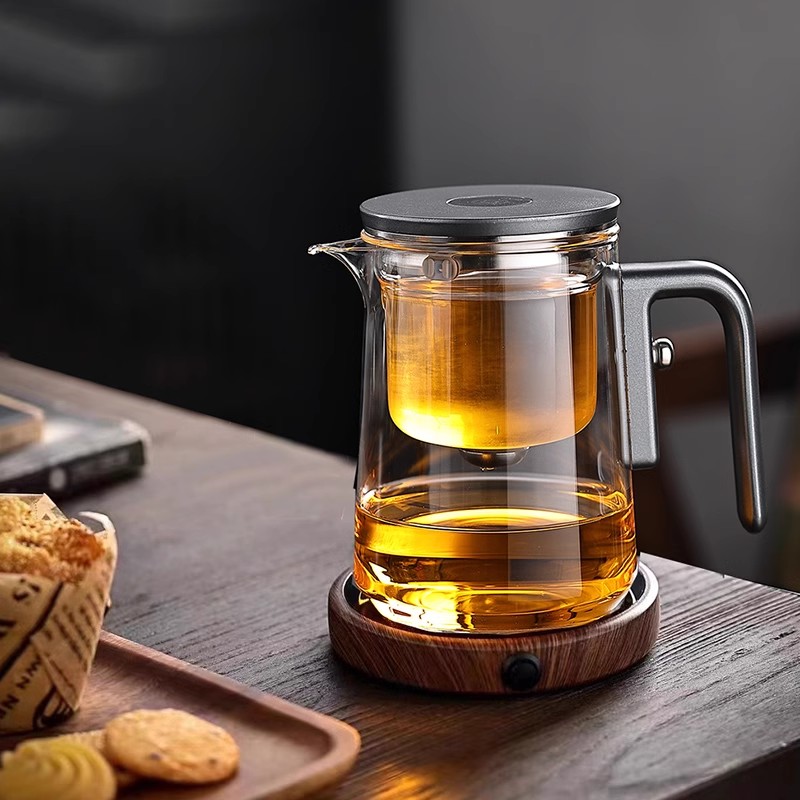 高档飘逸杯泡茶壶耐热玻璃磁吸过滤一键出汤茶水分离泡茶杯茶具