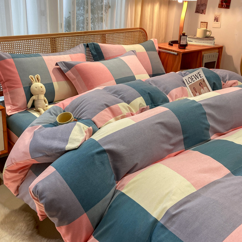 纯棉100%加厚四件套全棉被套床单人床上用品学生宿舍床单款三件套