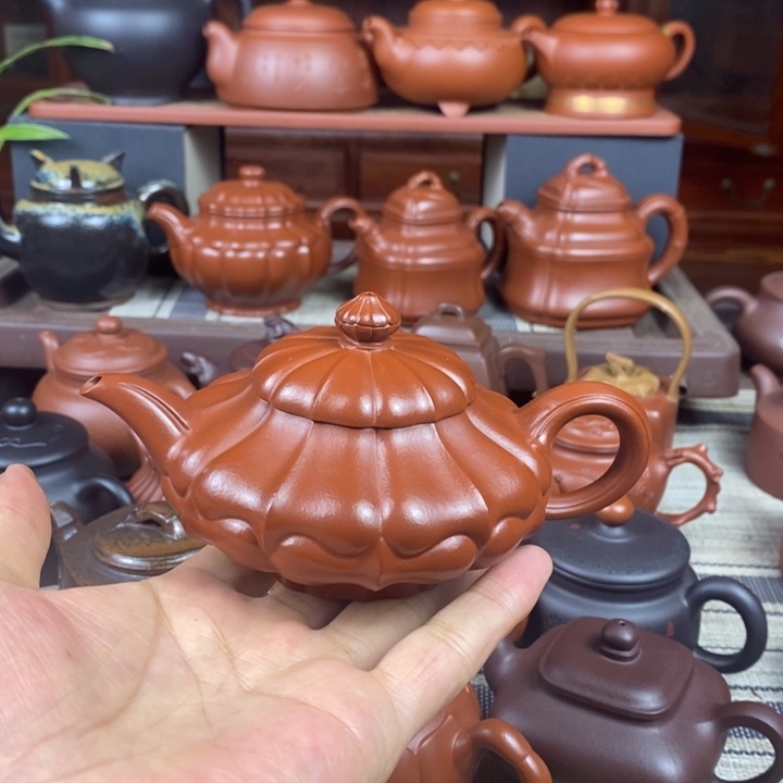 紫砂茶壶合菱220cc原矿赵庄朱泥特价