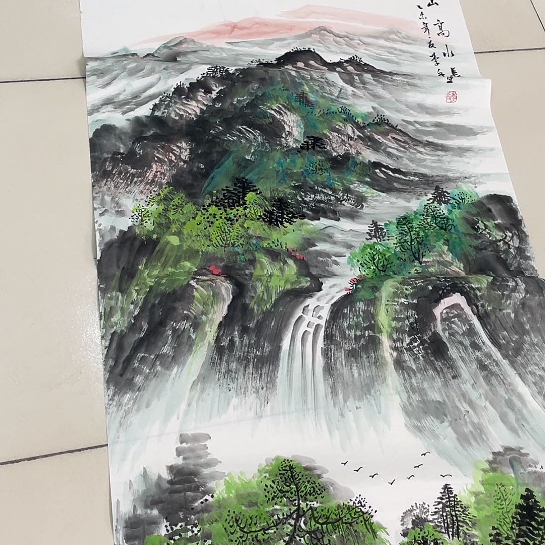 国画纯手绘的花鸟山水