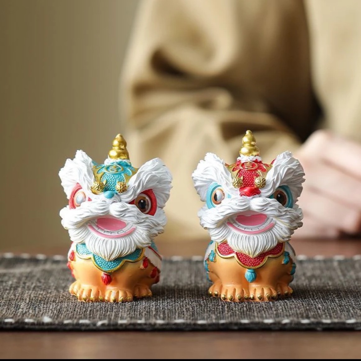 国潮创意醒狮摆件乔迁办公桌开业装饰品家客厅办公室茶宠