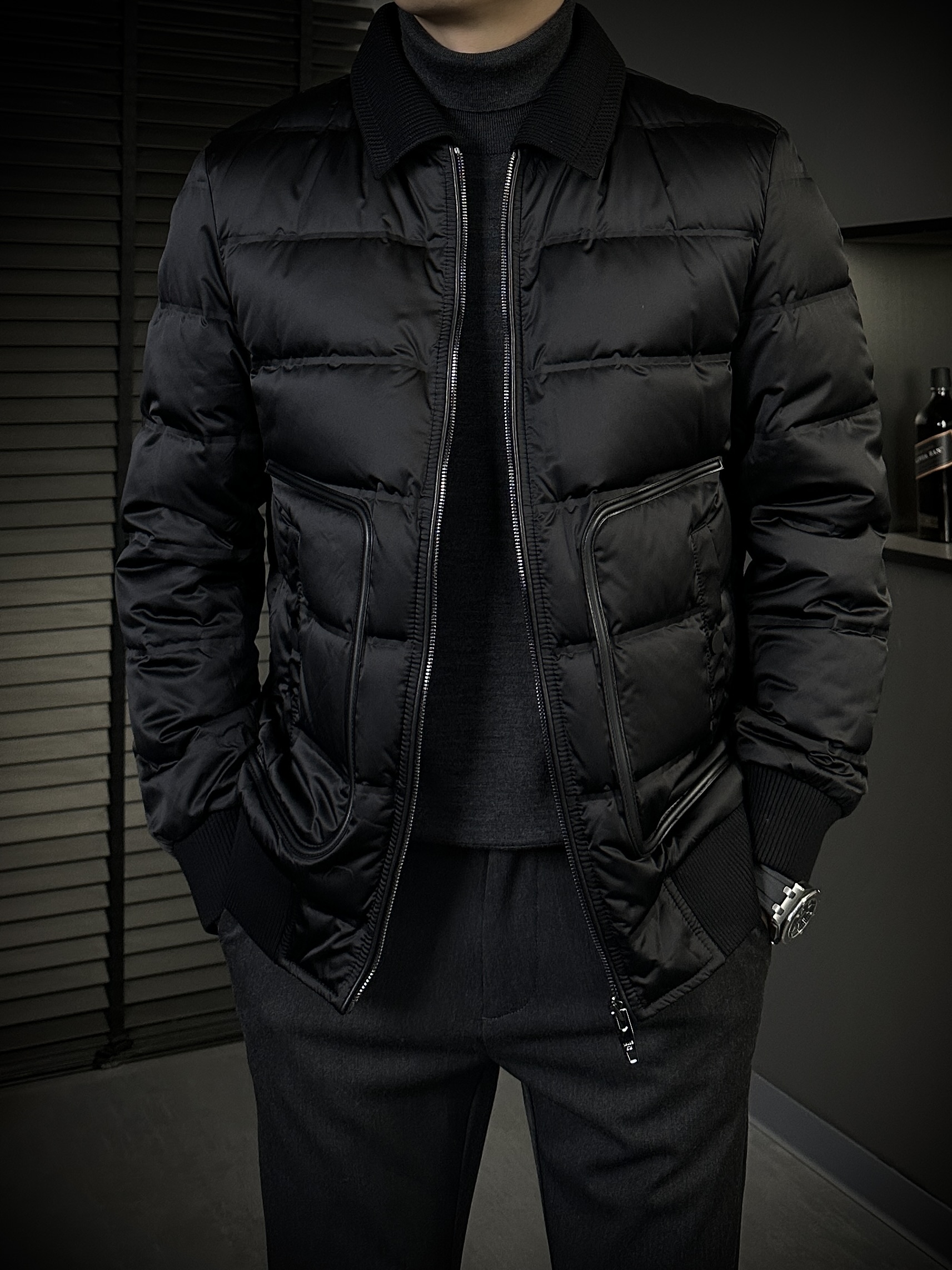 KING&GUCH【白鸭绒】秋冬季商务休闲百搭翻领棒球领两穿羽绒服82700