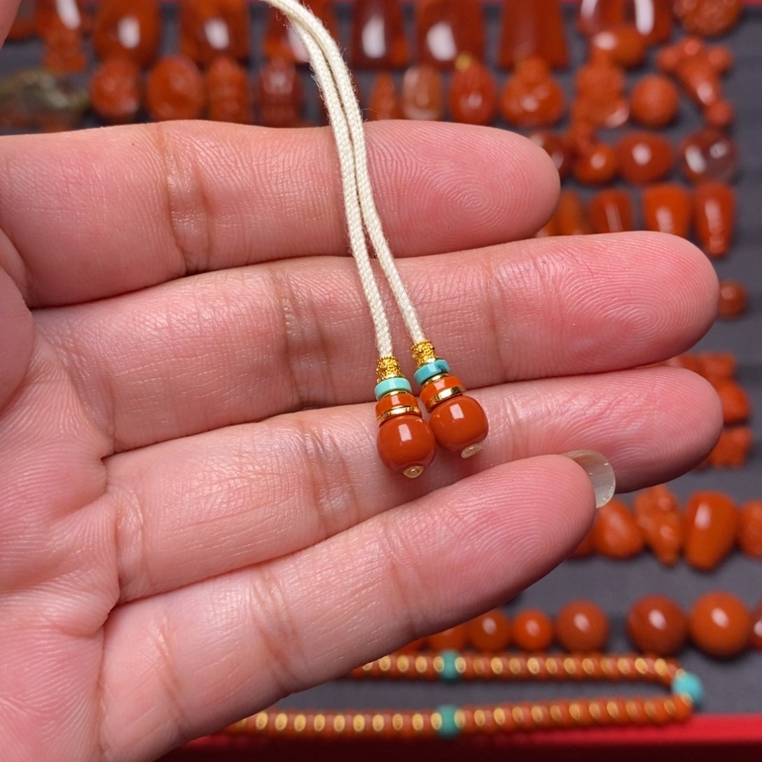 南红玛瑙纯色弟子珠6尺寸未镶嵌