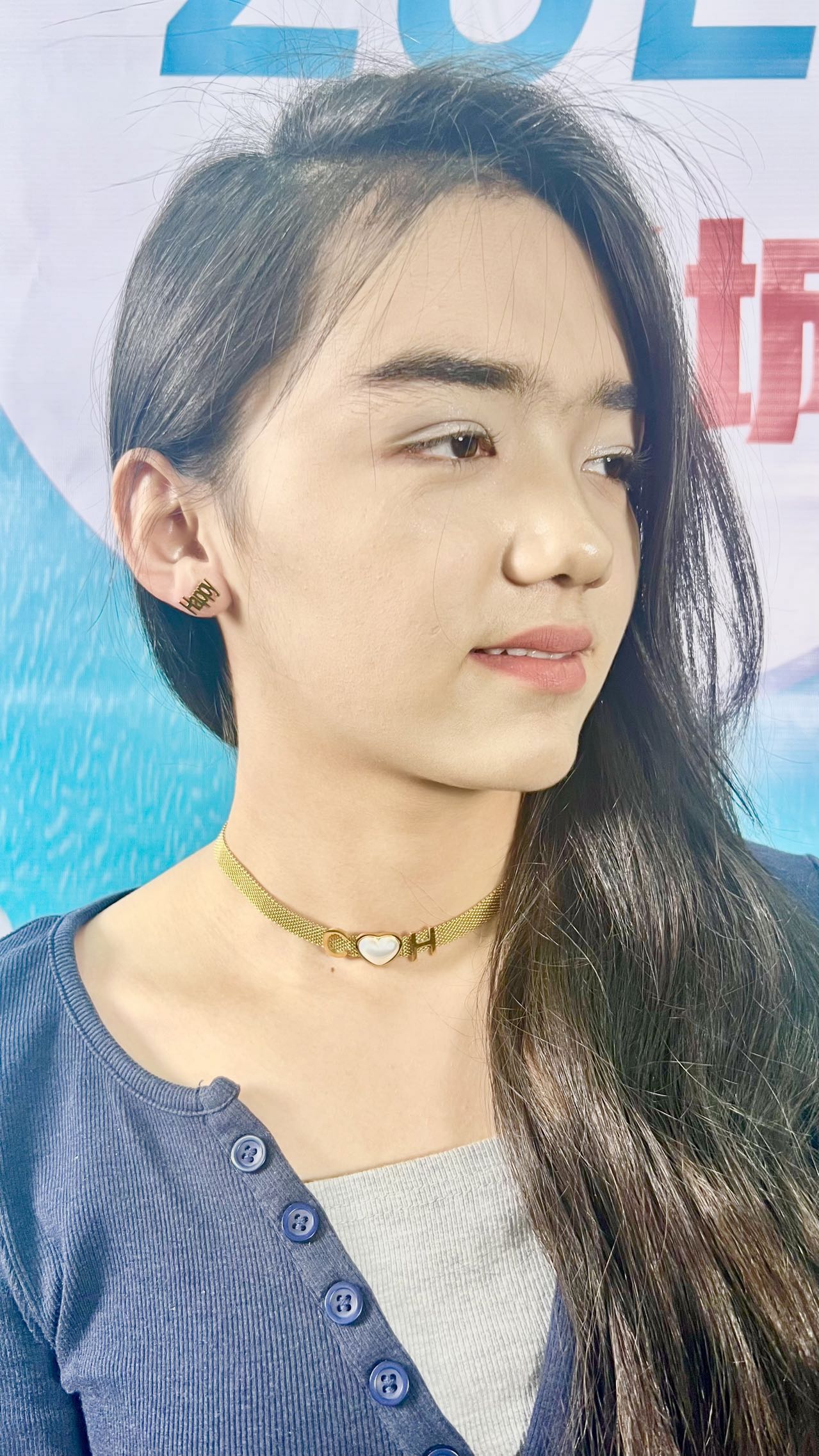 铜合金吊坠 女爱心/水滴/铃铛金色链条黑色素款编织锁骨链手工