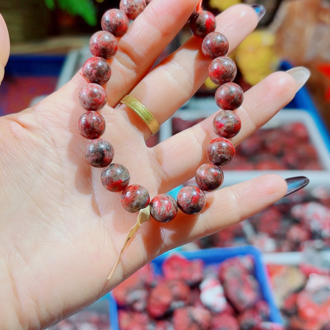 探***程天然辰砂天然朱砂手串