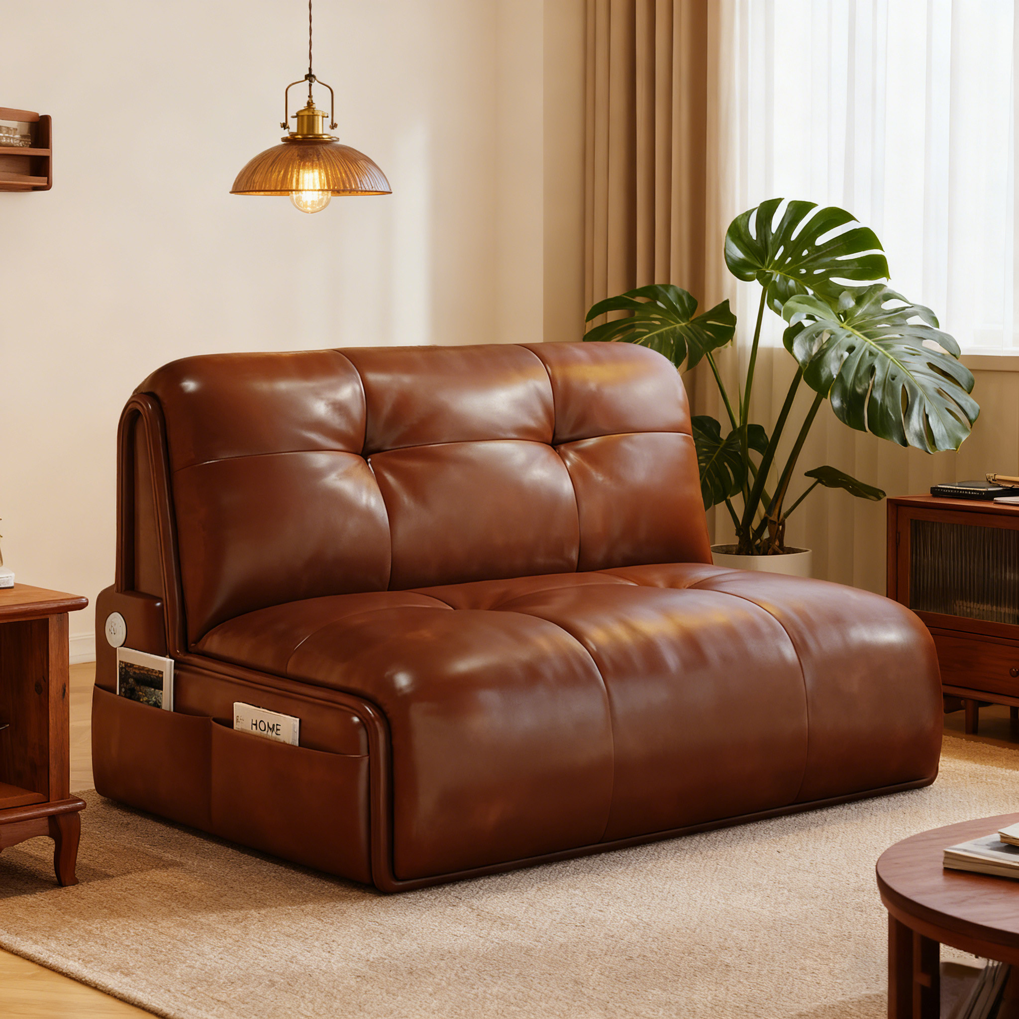 2026新款智能电动沙发床小户型客厅多功能单人可折叠伸缩两用沙发