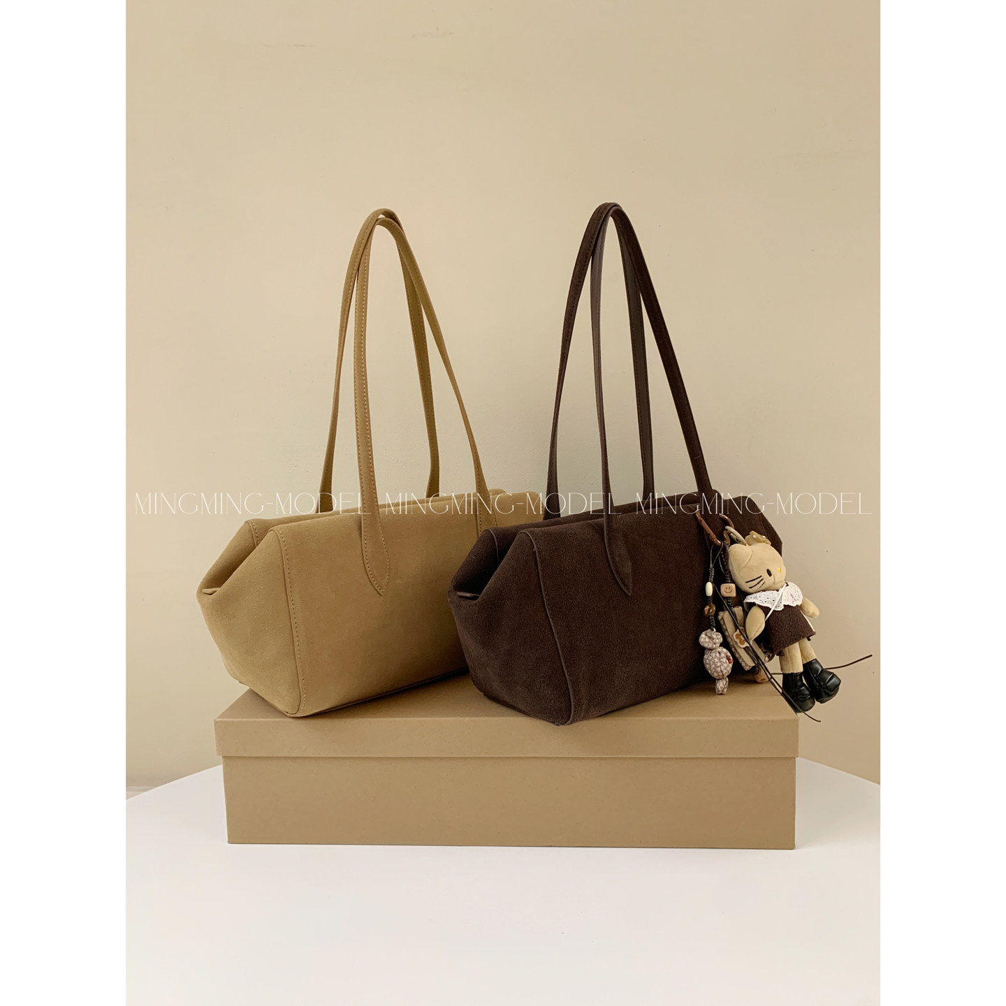 row风磨砂真皮法棍包复古波士顿枕头包通勤高级感单肩腋下手提包