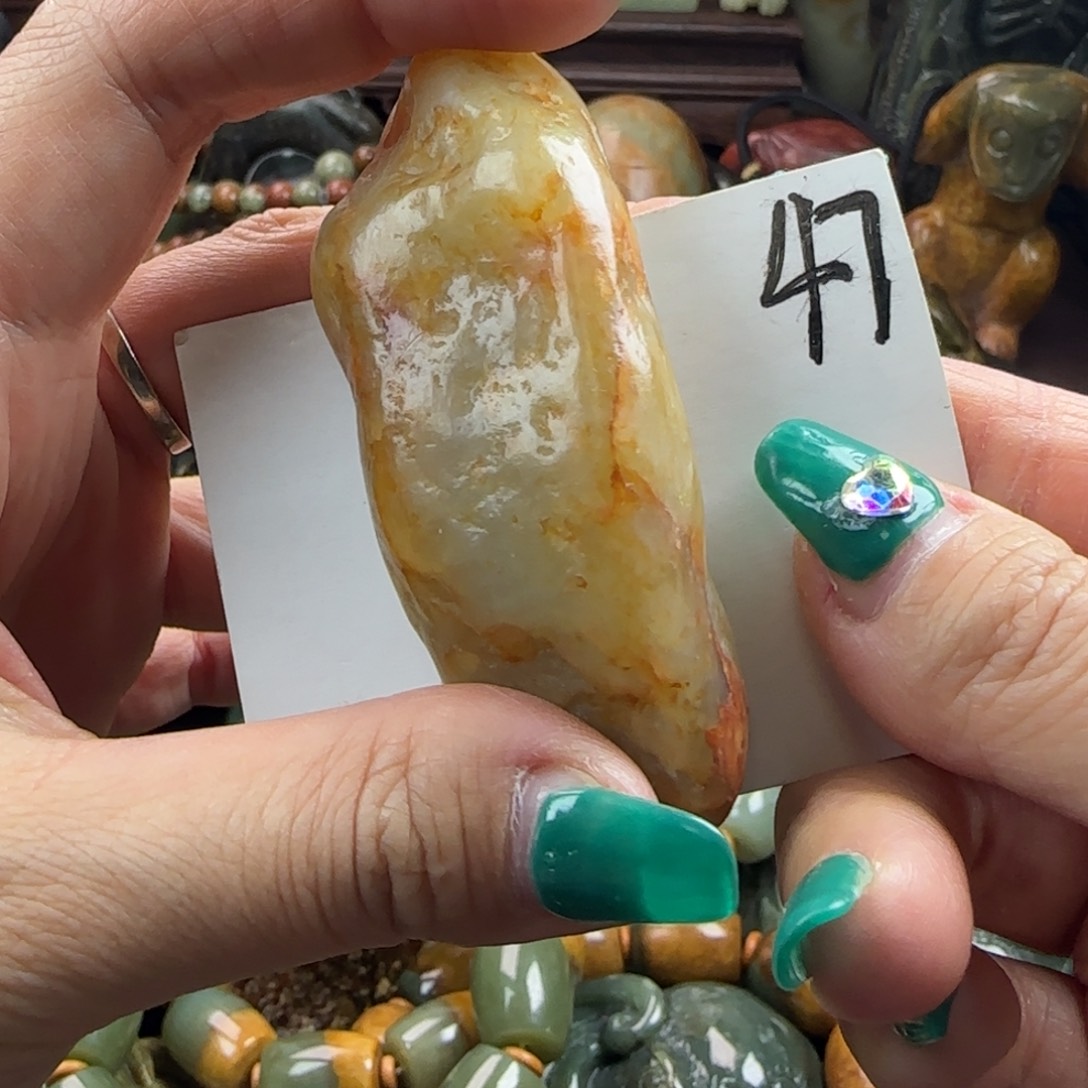 岫岩河磨玉（透闪石质玉）手把未镶嵌