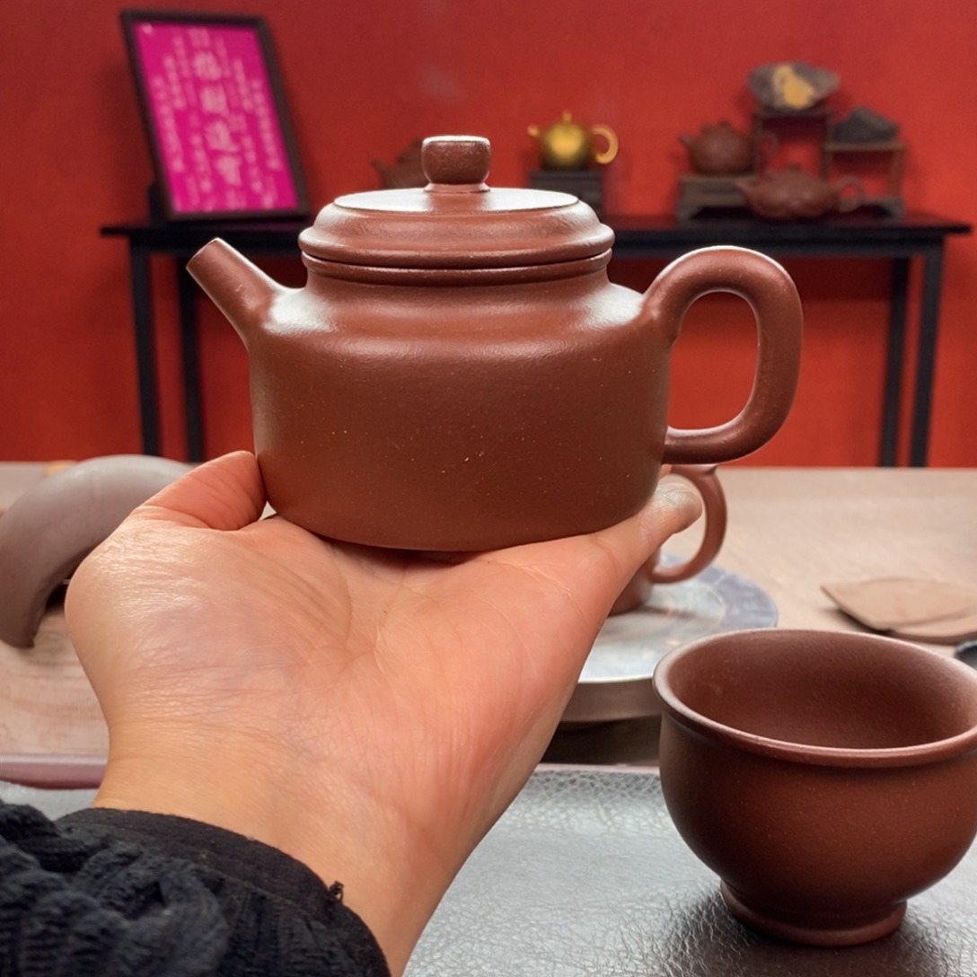 茶壶紫砂底槽清德钟220cc全手➕底槽清杯子