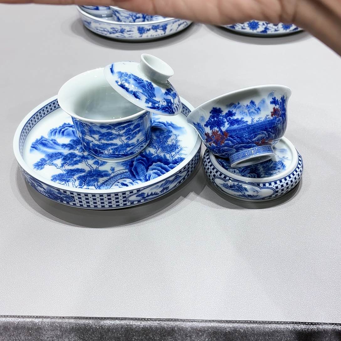盖碗棋*景德镇高温茶具