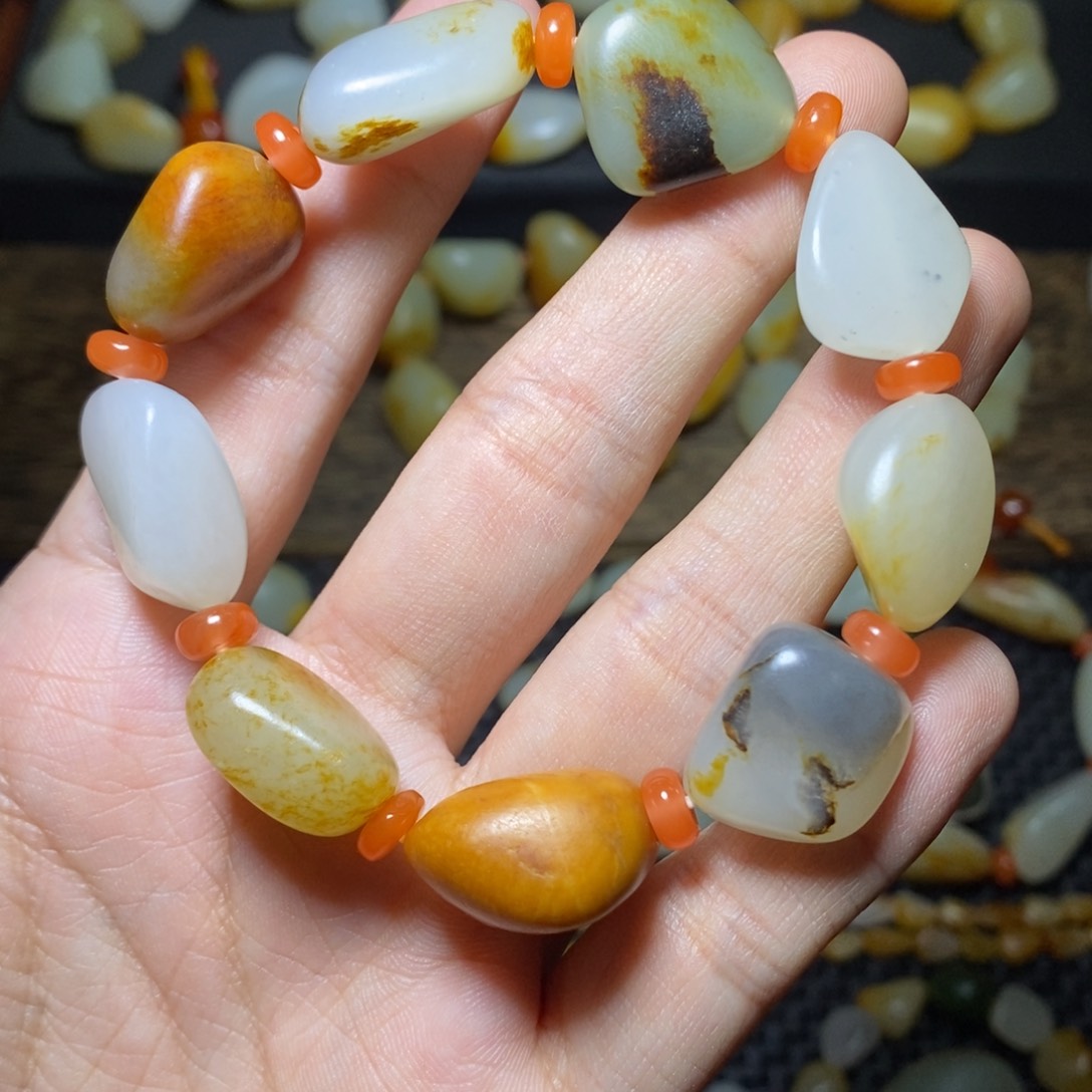 和田玉手链未镶嵌用****7