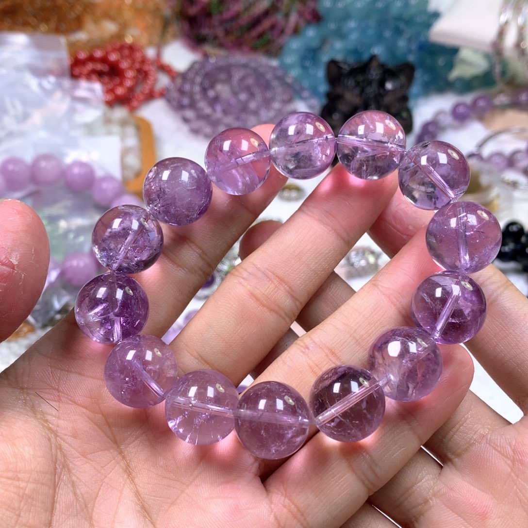 水晶手串未镶嵌紫啊赛