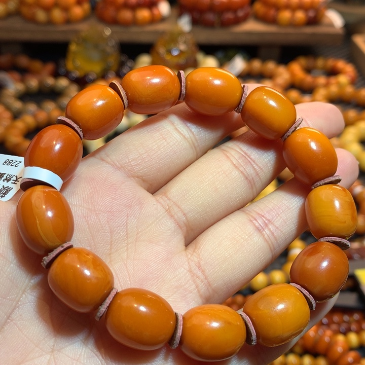 手***4蜜蜡未镶嵌手串蜜蜡手串