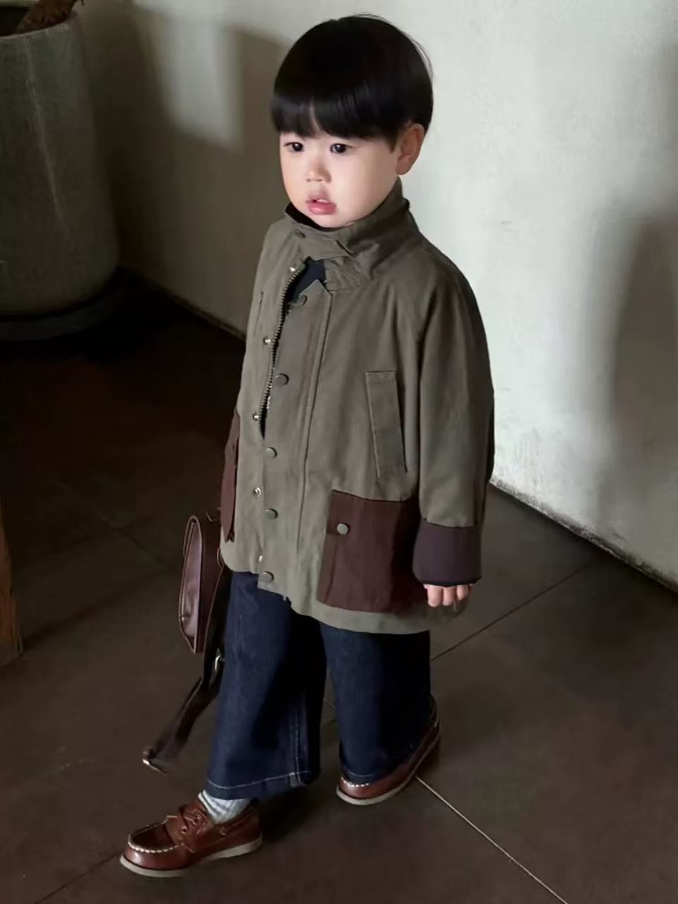 男童外套儿童春秋装2025新款韩版中长款风衣女宝宝潮流网红上衣薄