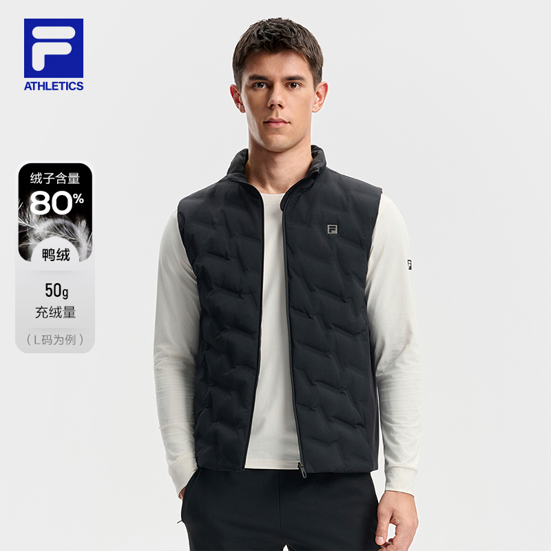 【轻量运动羽绒马甲】Fila/斐乐男秋冬新款立领防风上衣A11M541906F