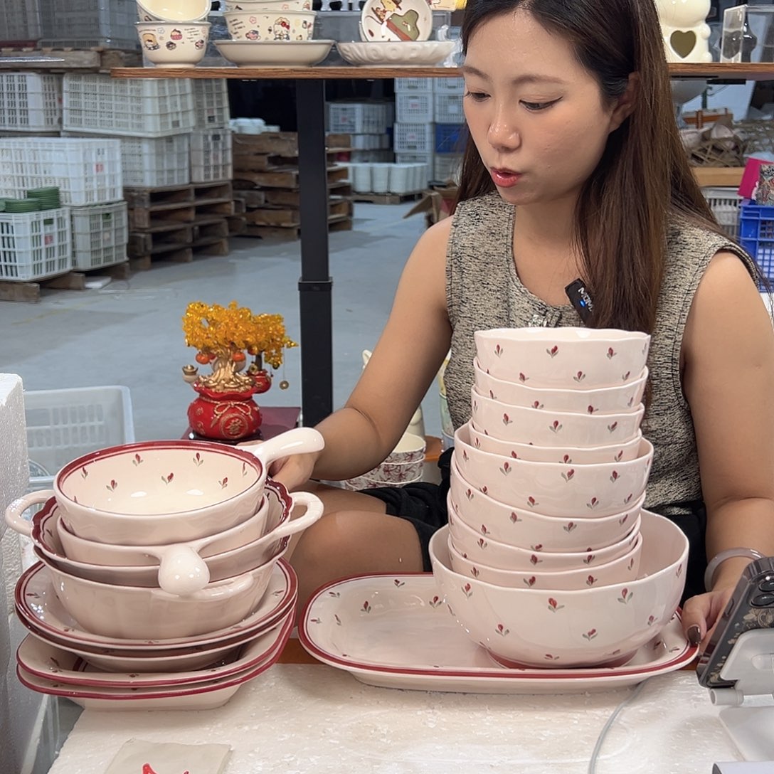潮州微瑕陶瓷餐具18件套