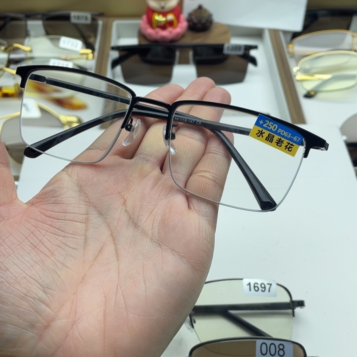 白水晶老花镜 250