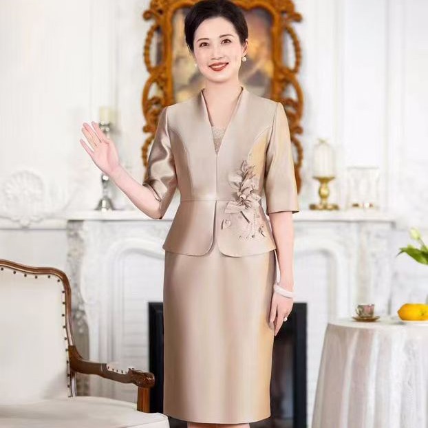 礼服8072-十月份喜婆婆礼服平时可穿中式旗袍2025新款妈妈婚宴装