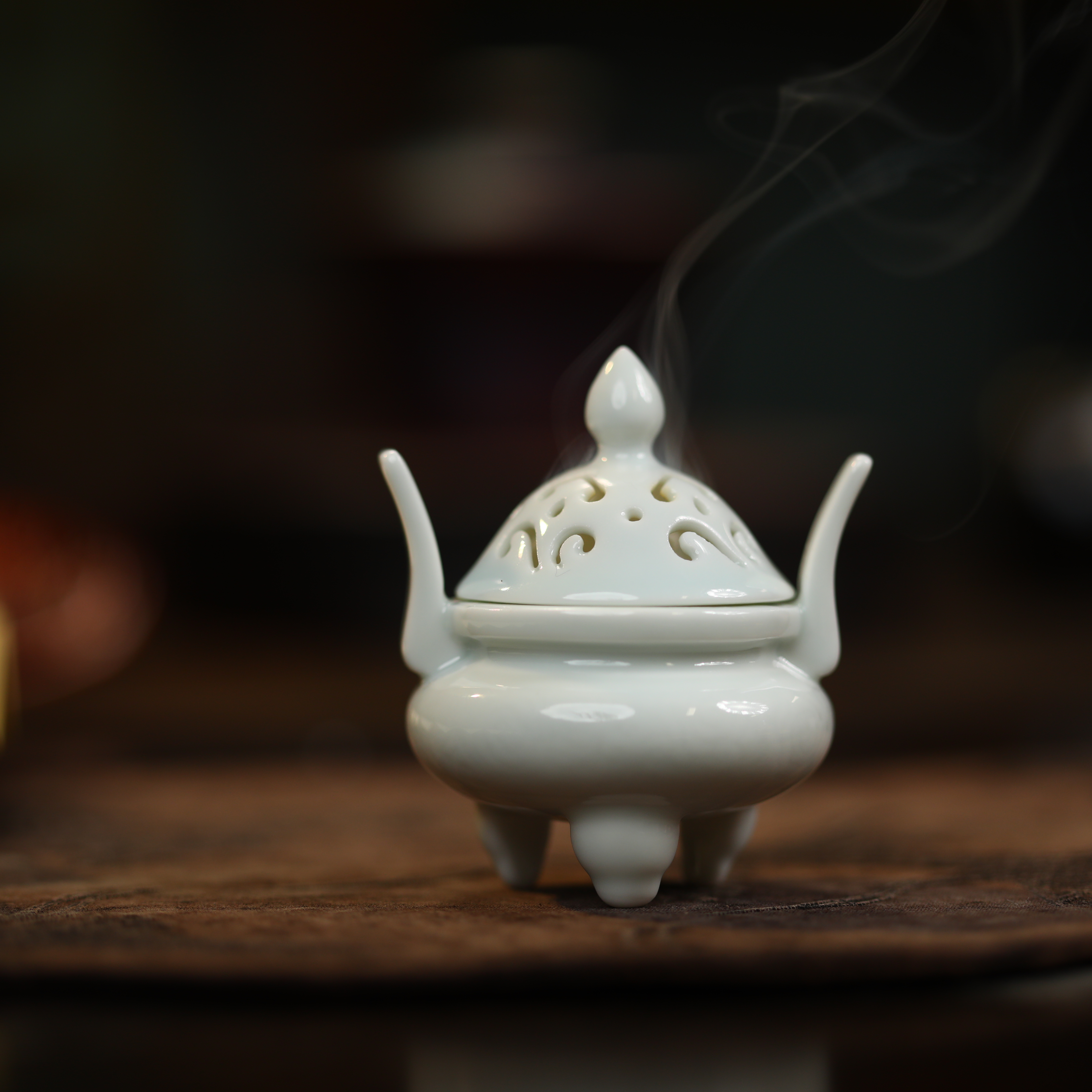 【纳兰专场】 CF003柴房青瓷小香炉一只 景德镇瓷 摆件