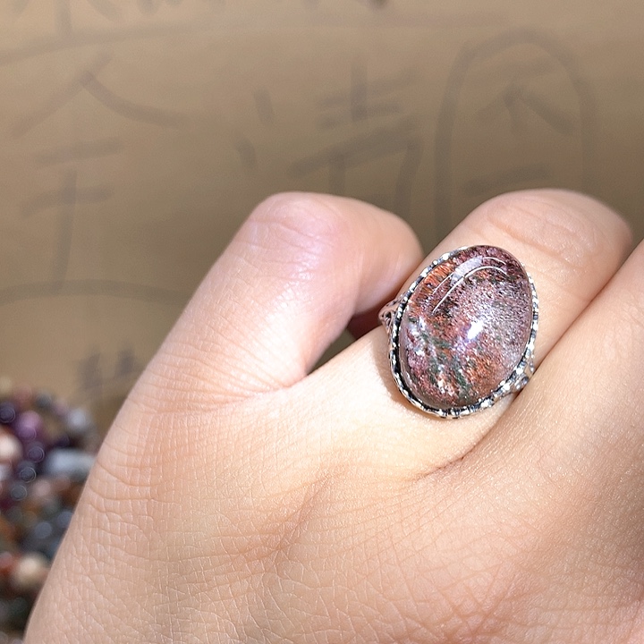 水晶水晶戒指银S925镶嵌