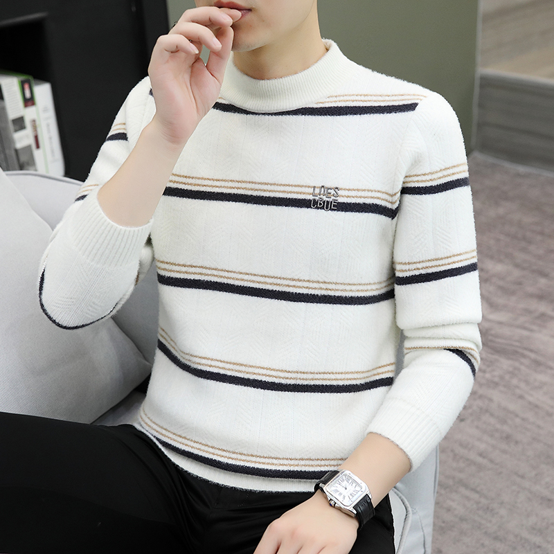 毛衣针织衫保暖男士针织半高领毛衣时尚潮流