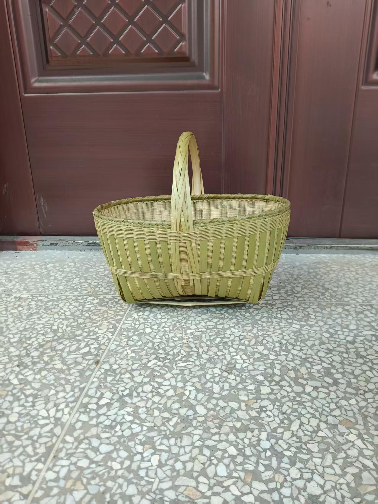 纯手工制作纯竹子编制精编收纳筐篮子