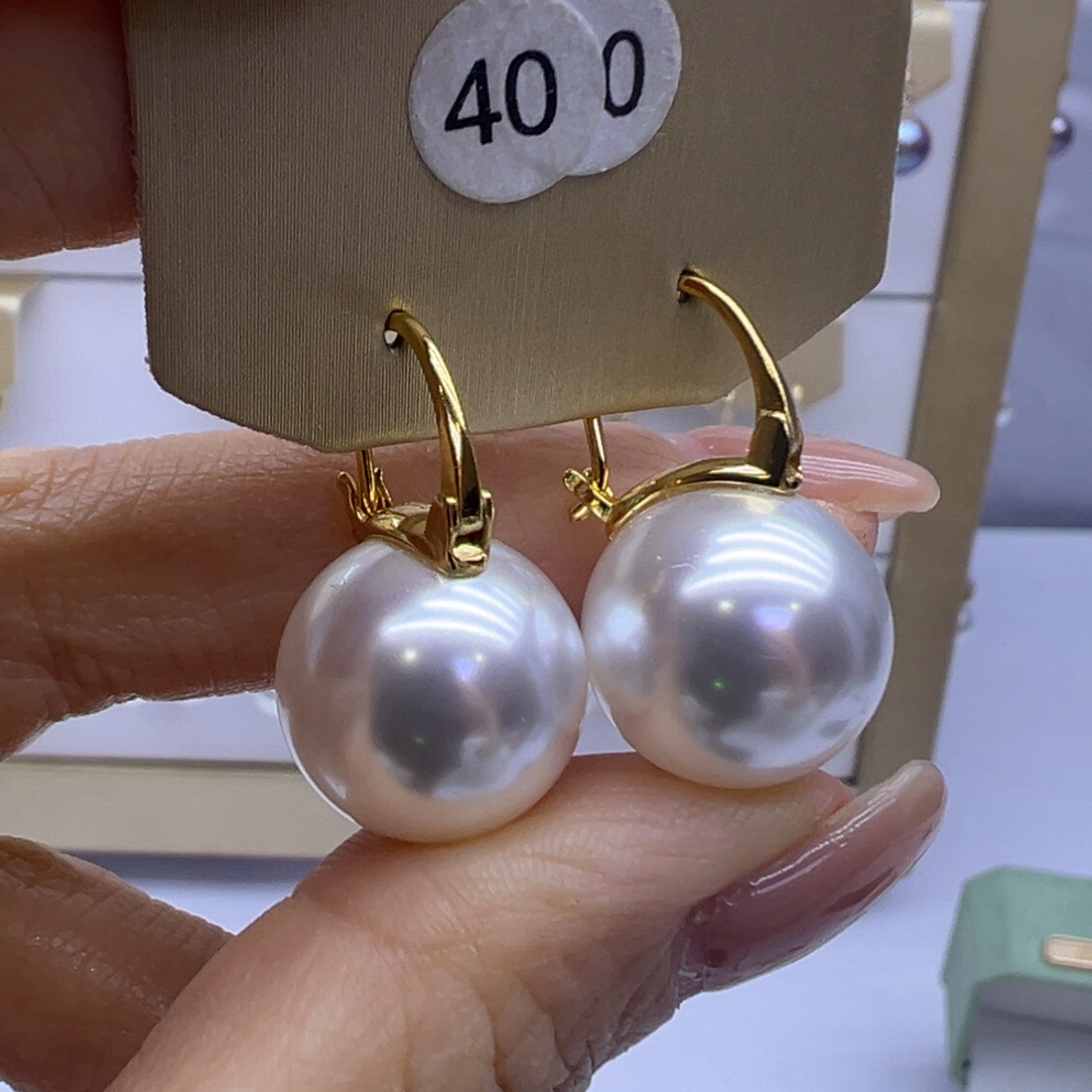 淡水珍珠耳饰银S925镶嵌