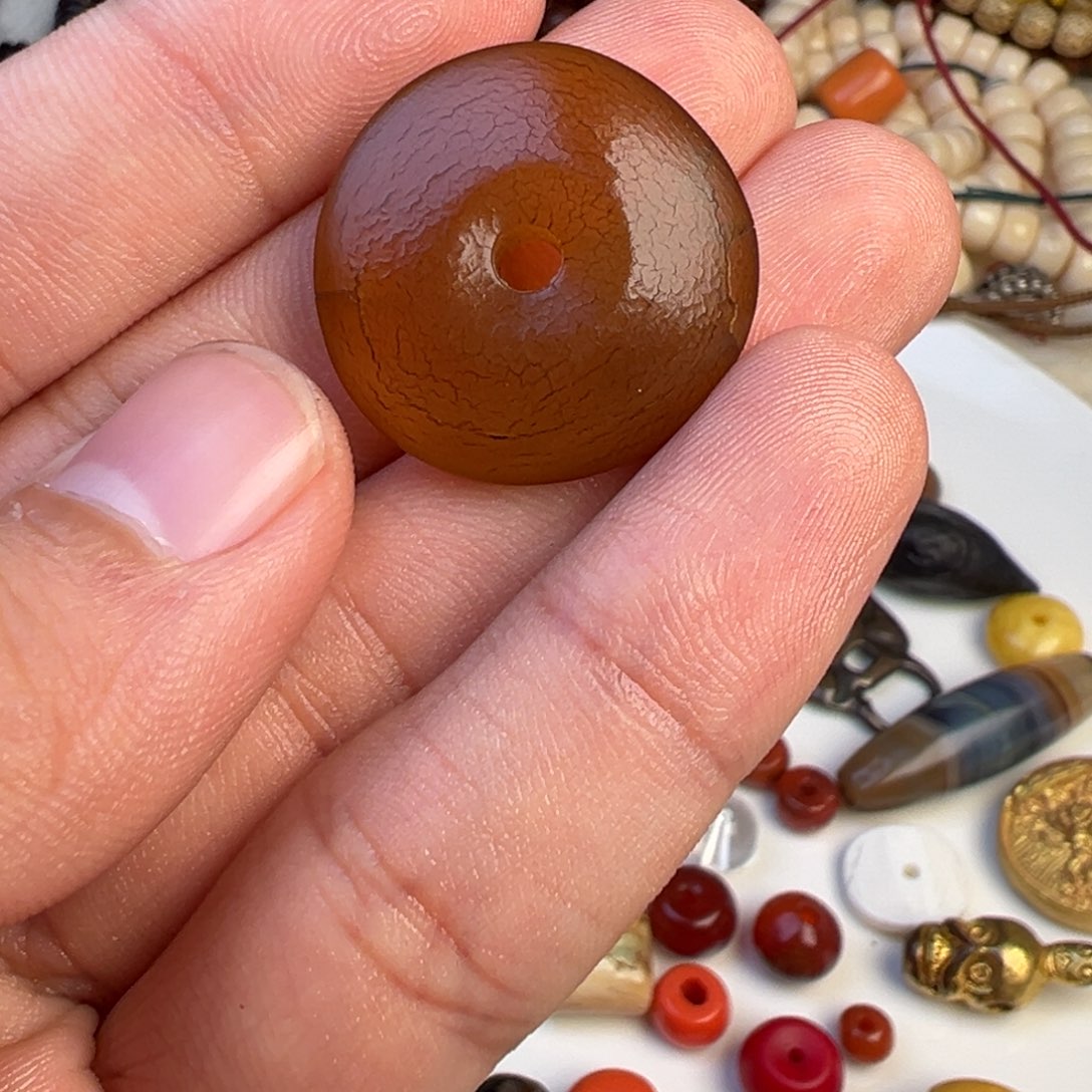 铜老青鱼石平安扣