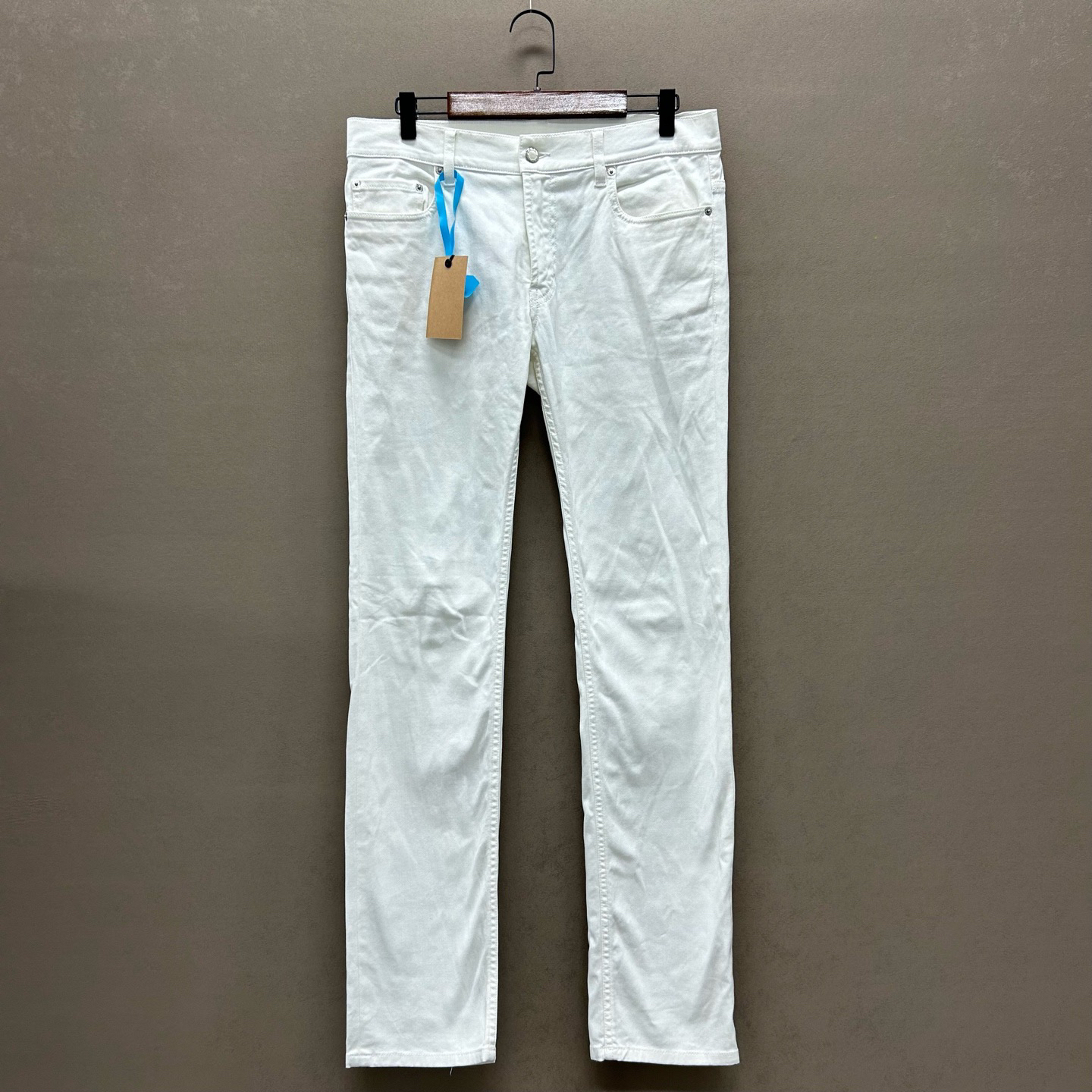99新 Prada/普拉达 口袋logo白色牛仔裤ys000391