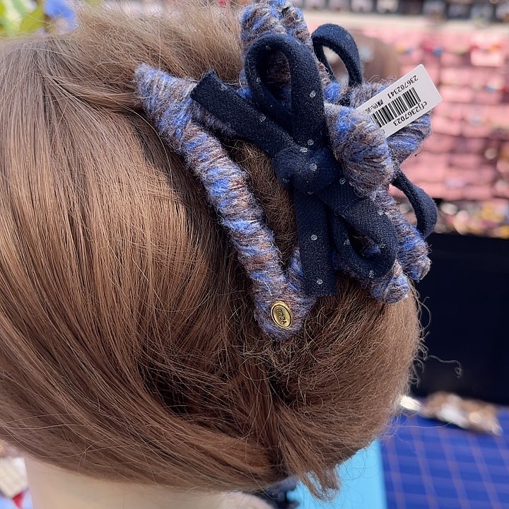 非金属布艺蓝色星星抓夹