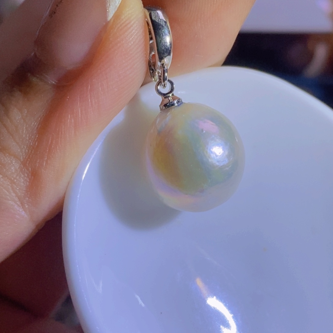 银S925镶嵌淡水珍珠微瑕天然淡水珍珠