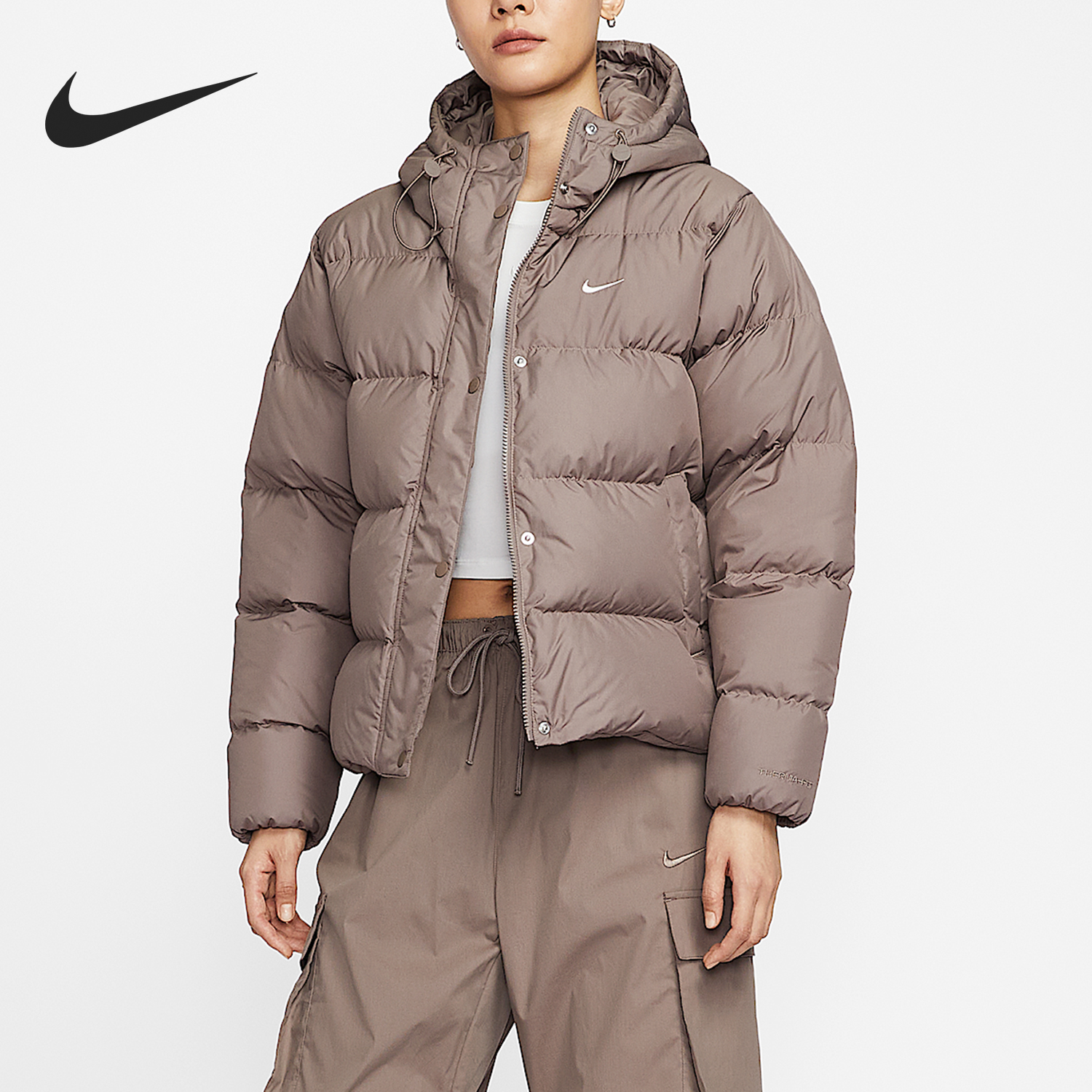 Nike/耐克正品2025秋季款女士运动连帽保暖羽绒服IH0728-214